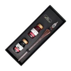 J. Herbin Round Glass Pen And Ink Set In Rose