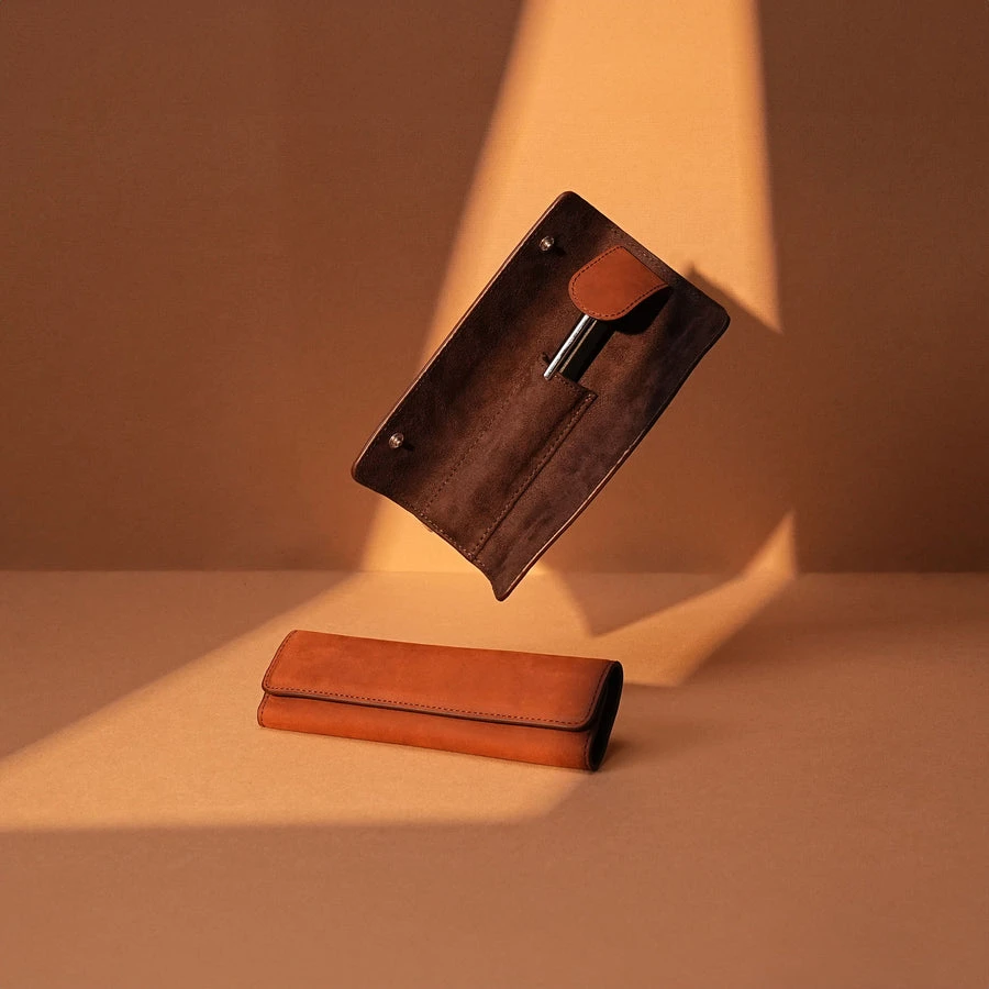 Endless Companion Leather In Brown 1 Pen Pouch 3 Endless Companion Leather In Brown 1 Pen Pouch - Image 3