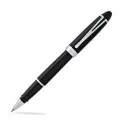 Aurora Ipsilon Deluxe Rollerball Pen In Black With Chrome Trim
