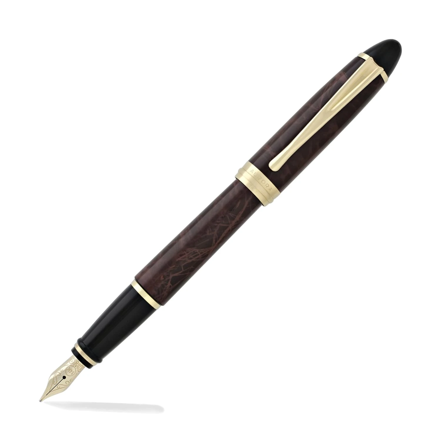Aurora Ipsilon Lacquer Fountain Pen In Turtle - 14K Gold 1 Aurora Ipsilon Lacquer Fountain Pen In Turtle - 14K Gold