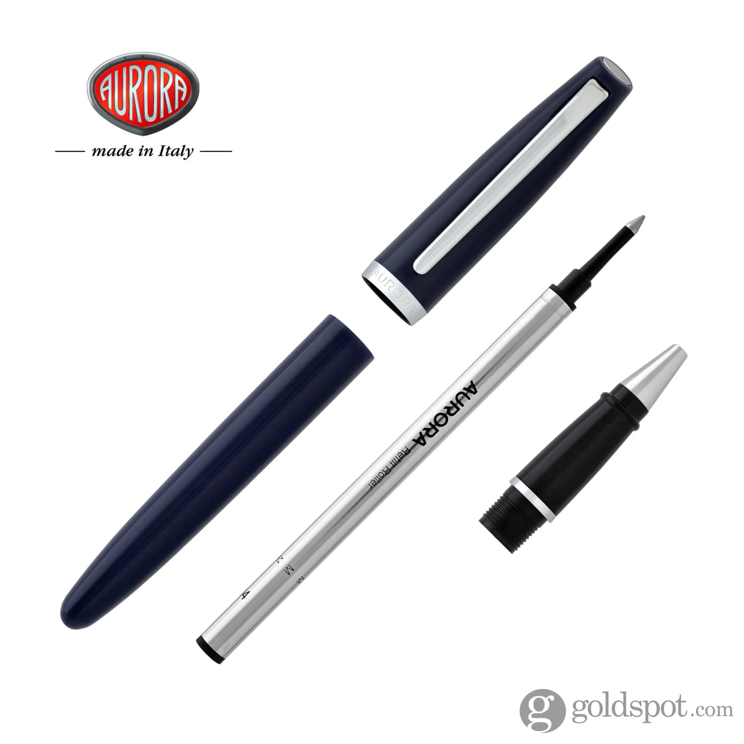 Aurora Style Resin Rollerball Pen In Blue With Chrome Trim 7 Aurora Style Resin Rollerball Pen In Blue With Chrome Trim - Image 7