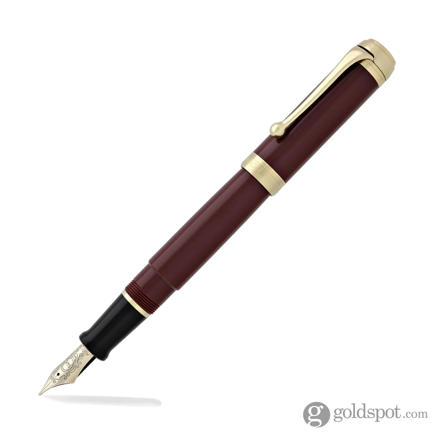 Aurora Talentum Classic Fountain Pen In Burgundy With Gold Trim - 14K Gold Fine Point 2 Aurora Talentum Classic Fountain Pen In Burgundy With Gold Trim - 14K Gold Fine Point - Image 2