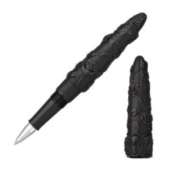 Benu Skulls And Roses Rollerball Pen In Crow Black