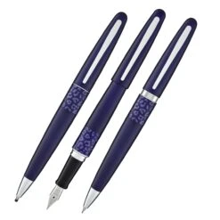 Pilot Metropolitan Animal In Violet Leopard Gift Set - Fountain Pen, Ballpoint Pen, & Mechanical Pencil