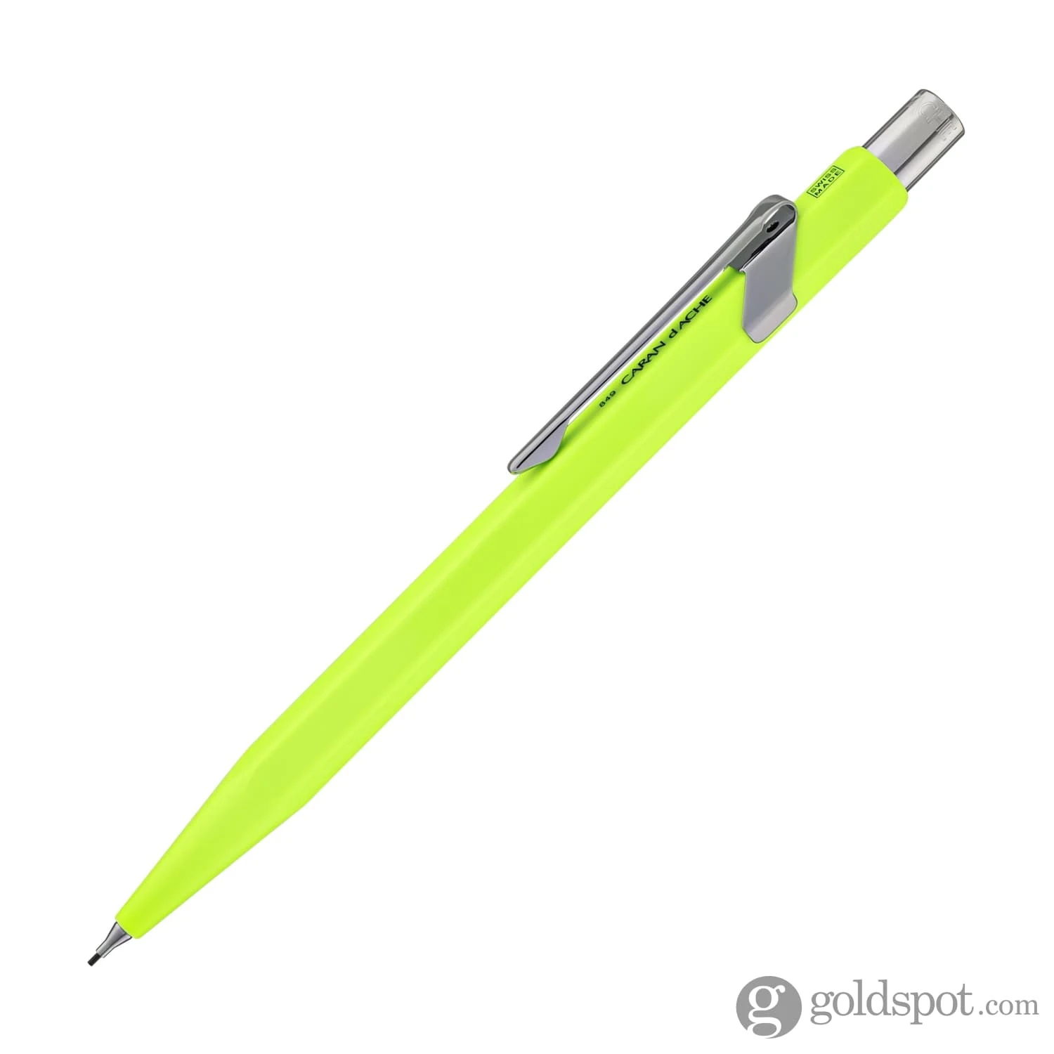 Caran D'Ache 844 Metal Collection Mechanical Pencil In Fluorescent Yellow - 0.7mm 2 Caran D'Ache 844 Metal Collection Mechanical Pencil In Fluorescent Yellow - 0.7mm - Image 2