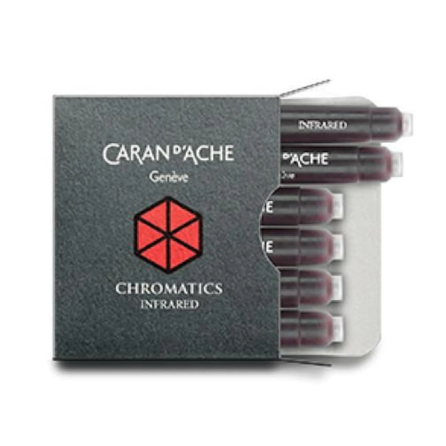 Caran D'Ache Chromatics Ink Cartridges In Infra Red - Pack Of 6 1 Caran D'Ache Chromatics Ink Cartridges In Infra Red - Pack Of 6