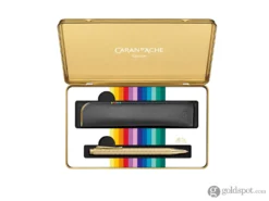 Caran D’Ache Ecridor Color Treasure Ballpoint Pen In Sunlight With Leather Case Set 7 Caran D’Ache Ecridor Color Treasure Ballpoint Pen In Sunlight With Leather Case Set -Stationery Hub Cheap Store caran dache ecridor color treasure ballpoint pen in sunlight with leather case set 550