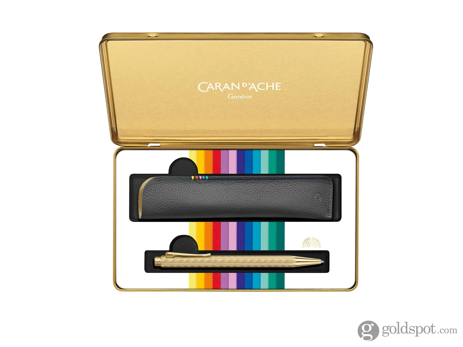 Caran D’Ache Ecridor Color Treasure Ballpoint Pen In Sunlight With Leather Case Set 3 Caran D’Ache Ecridor Color Treasure Ballpoint Pen In Sunlight With Leather Case Set - Image 3