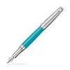Caran D'Ache Léman Fountain Pen In Bicolor Turquoise And Silver - 18K Gold