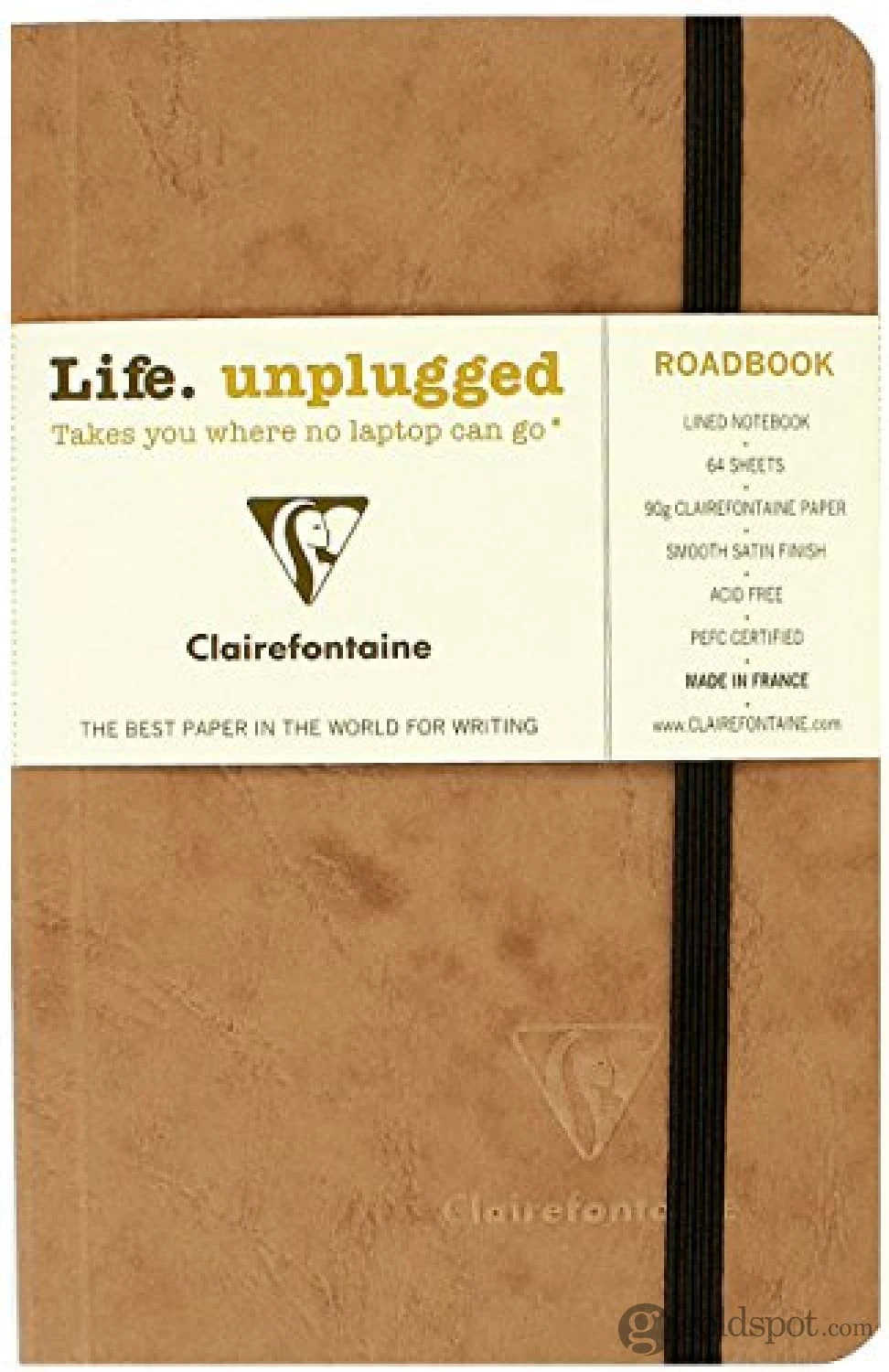 Clairefontaine Roadbook Ruled Notebook With Elastic Closure In Tan 2 Clairefontaine Roadbook Ruled Notebook With Elastic Closure In Tan - Image 2