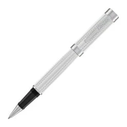 Conklin Herringbone Signature Rollerball Pen In Silver