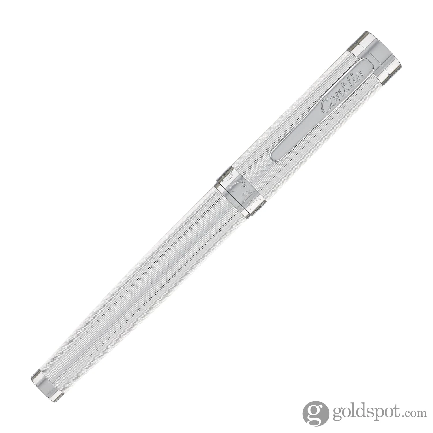 Conklin Herringbone Signature Rollerball Pen In Silver 4 Conklin Herringbone Signature Rollerball Pen In Silver - Image 4