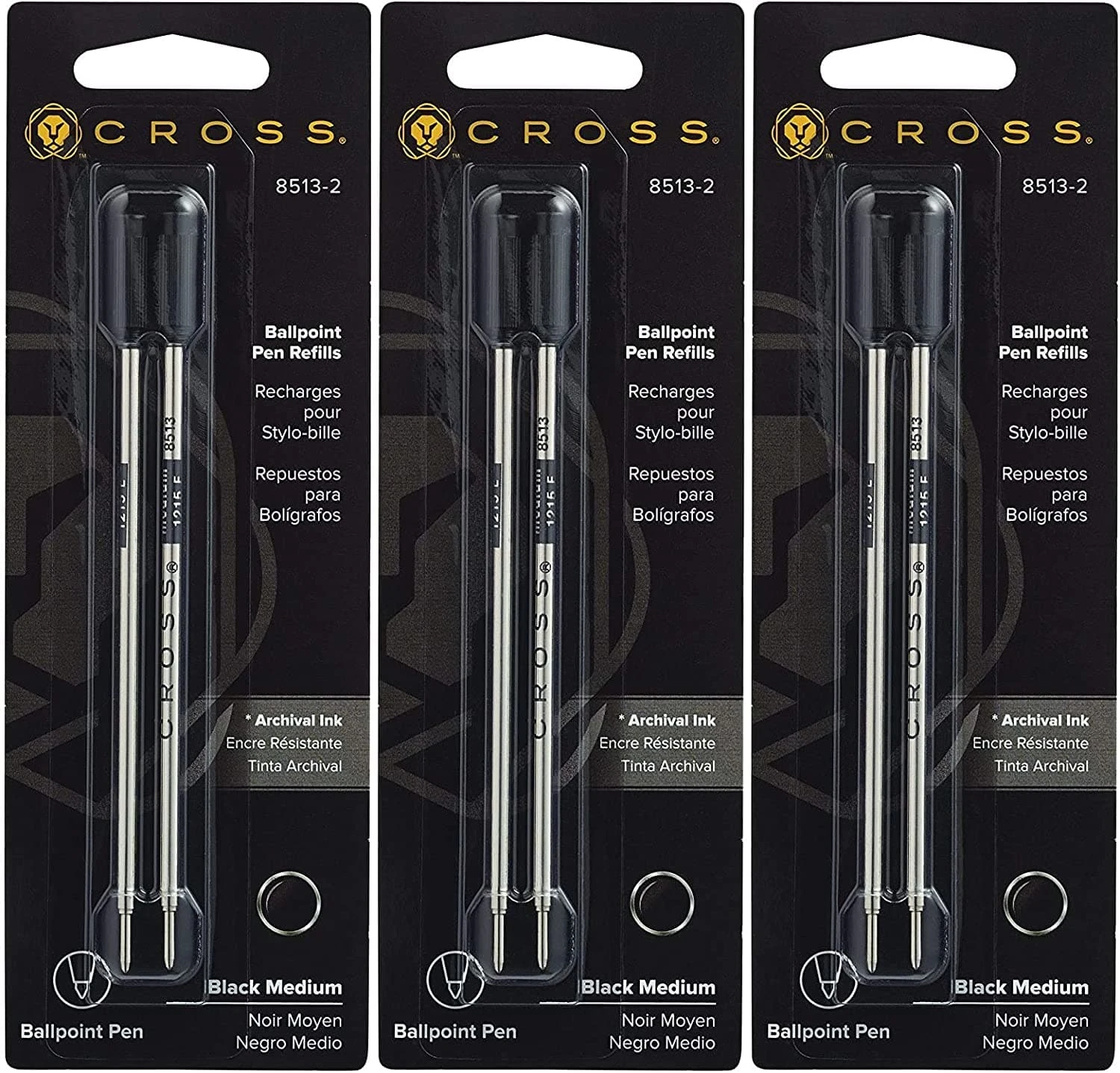 Cross® Cross Ballpoint Pen Refill In Black - Medium Point - 3 Packs Of 2 1 Cross® Cross Ballpoint Pen Refill In Black - Medium Point - 3 Packs Of 2