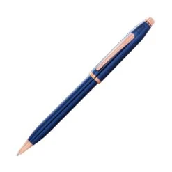 Cross® Cross Century II Ballpoint Pen In Translucent Blue With Rose Gold Trim