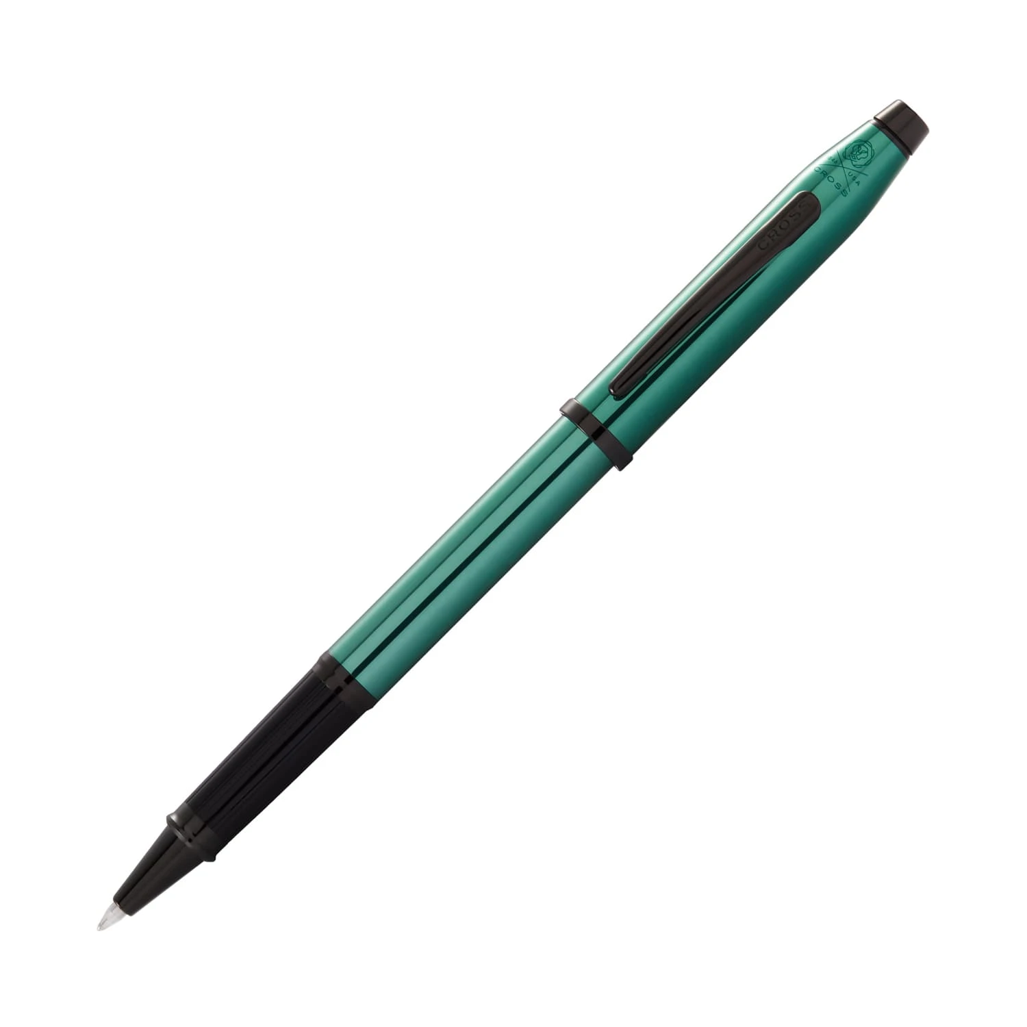 Cross® Cross Century II Selectip Rollerball Pen In Translucent Green Lacquer With Polished Black PVD Trim 1 Cross® Cross Century II Selectip Rollerball Pen In Translucent Green Lacquer With Polished Black PVD Trim