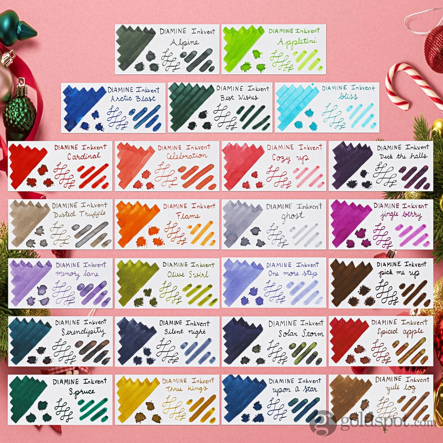 Diamine Inkvent Green Edition Chameleon Bottled Ink In Deck The Halls - 50 ML 3 Diamine Inkvent Green Edition Chameleon Bottled Ink In Deck The Halls - 50 ML - Image 3