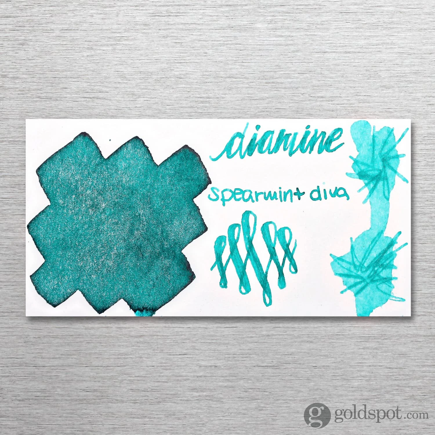 Diamine Shimmer Bottled Ink In Spearmint Diva Turquoise - 50 ML 2 Diamine Shimmer Bottled Ink In Spearmint Diva Turquoise - 50 ML - Image 2
