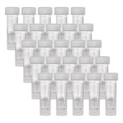 Empty Ink Vials For Samples - 25 Pack, Clear - Secure Twist-cap