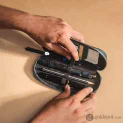 Endless Companion Leather Adjustable 3 Pen Pouch In Green -Stationery Hub Cheap Store endless companion leather adjustable 3 pen pouch in green 621