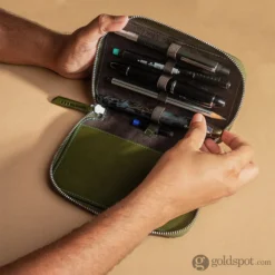 Endless Companion Leather Adjustable 5 Pen Pouch In Green -Stationery Hub Cheap Store endless companion leather adjustable 5 pen pouch in green 314