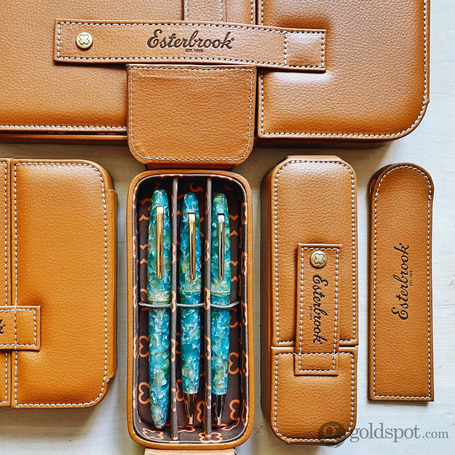 Esterbrook Triple Pen Nook Case In British Tan 4 Esterbrook Triple Pen Nook Case In British Tan - Image 4