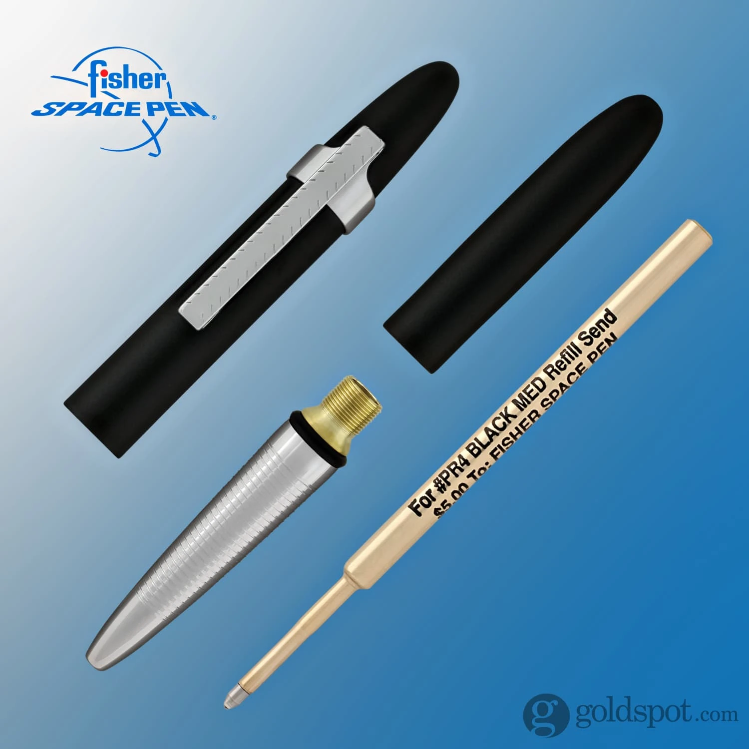 Fisher Space Pen Bullet Ballpoint Pen With Clip In Chrome & Matte Black 6 Fisher Space Pen Bullet Ballpoint Pen With Clip In Chrome & Matte Black - Image 6