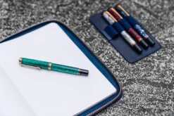 Galen Leather Zippered A5 Notebook Folio In Crazy Horse Navy Blue -Stationery Hub Cheap Store galen leather zippered a5 notebook folio in crazy horse navy blue 493