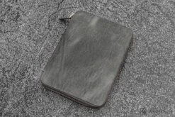 Galen Leather Zippered A5 Notebook Folio In Crazy Horse Smoky Grey -Stationery Hub Cheap Store galen leather zippered a5 notebook folio in crazy horse smoky grey 140