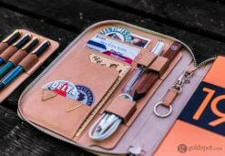 Galen Leather Zippered A5 Notebook Folio In Undyed Leather -Stationery Hub Cheap Store galen leather zippered a5 notebook folio in undyed 363