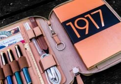 Galen Leather Zippered A5 Notebook Folio In Undyed Leather -Stationery Hub Cheap Store galen leather zippered a5 notebook folio in undyed 463