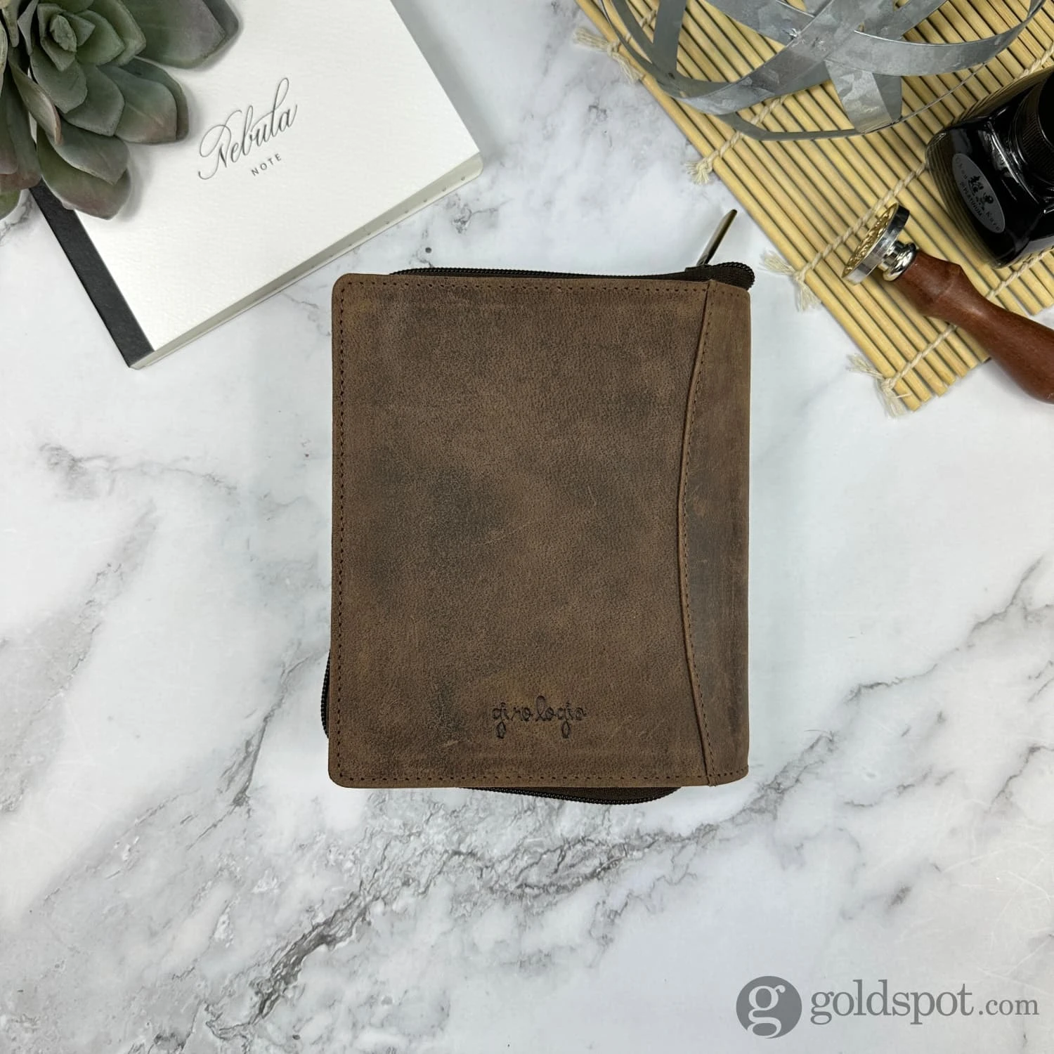 Girologio 12 Zippered Pen Case In Bomber Brown 5 Girologio 12 Zippered Pen Case In Bomber Brown - Image 5