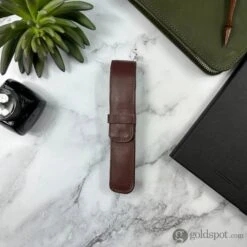 Girologio Single Pen Case In Antique Brown -Stationery Hub Cheap Store girologio single pen case in antique brown 437