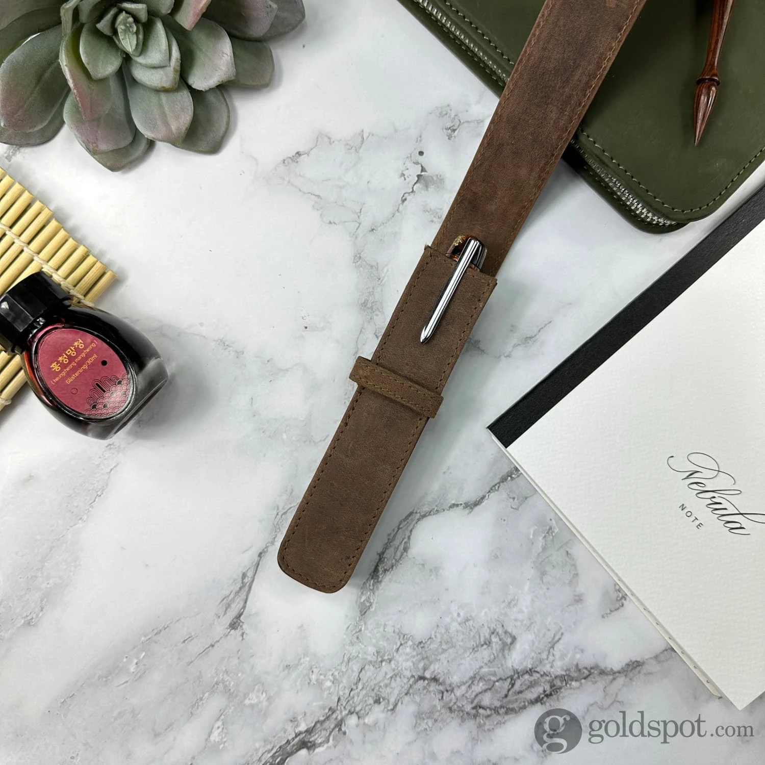 Girologio Single Pen Case In Bomber Brown 2 Girologio Single Pen Case In Bomber Brown - Image 2