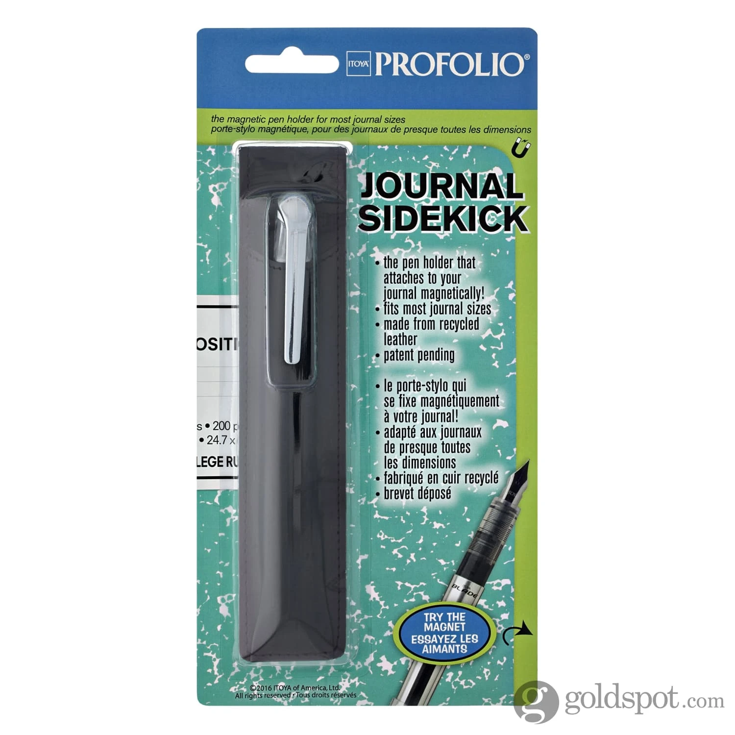 Itoya Profolio Journal Sidekick Magnetic Pen Holder In Black 2 Itoya Profolio Journal Sidekick Magnetic Pen Holder In Black - Image 2