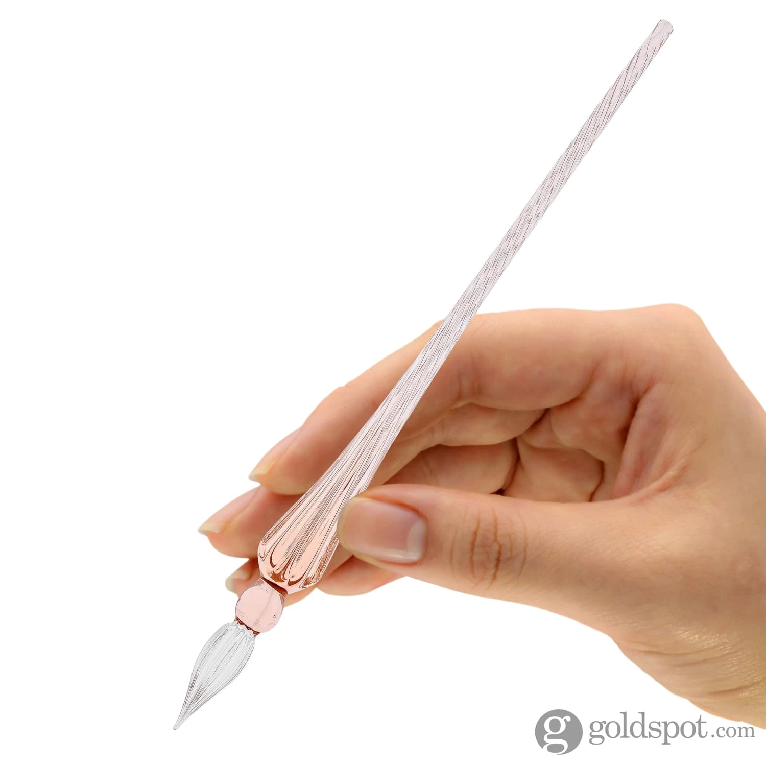 J. Herbin Glass Dip Pen In Rose Tapered Spiral Handle With Frosted Glass 2 J. Herbin Glass Dip Pen In Rose Tapered Spiral Handle With Frosted Glass - Image 2