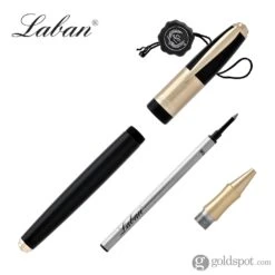 Laban Genghis Khan Rollerball Pen In Black With Gold Trim -Stationery Hub Cheap Store laban genghis khan rollerball pen in black with gold trim 406