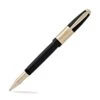 Laban Genghis Khan Rollerball Pen In Black With Gold Trim