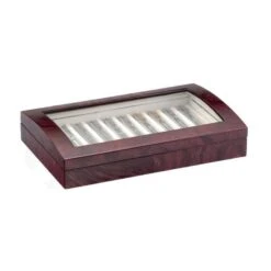 Laban Wood Pen Case With Glass Top - Holds 10 Pens