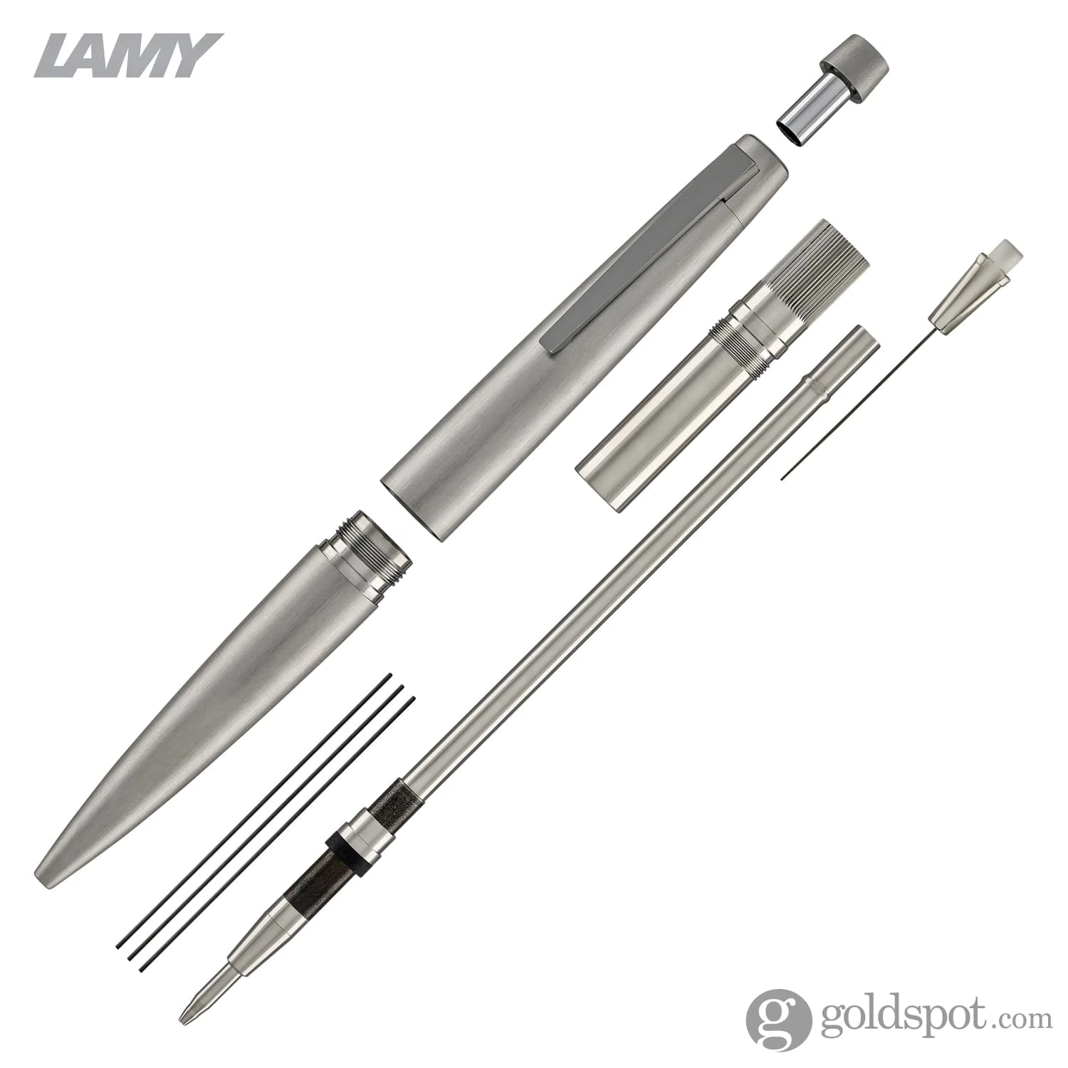 Lamy 2000 Mechanical Pencil In Brushed Stainless Steel - 0.7mm 6 Lamy 2000 Mechanical Pencil In Brushed Stainless Steel - 0.7mm - Image 6