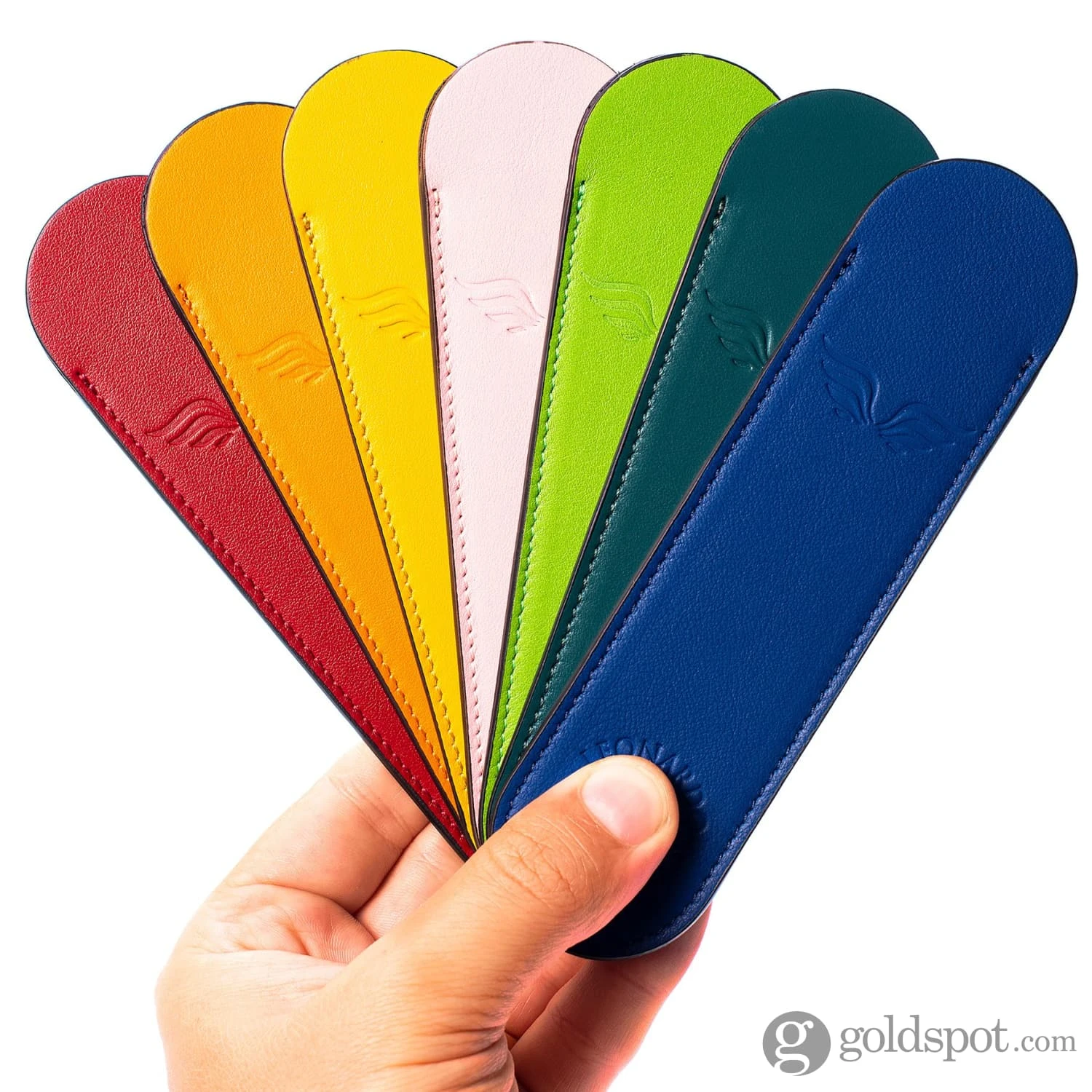 Leonardo Leather Single Pen Sleeve - Petrol Blue 2 Leonardo Leather Single Pen Sleeve - Petrol Blue - Image 2