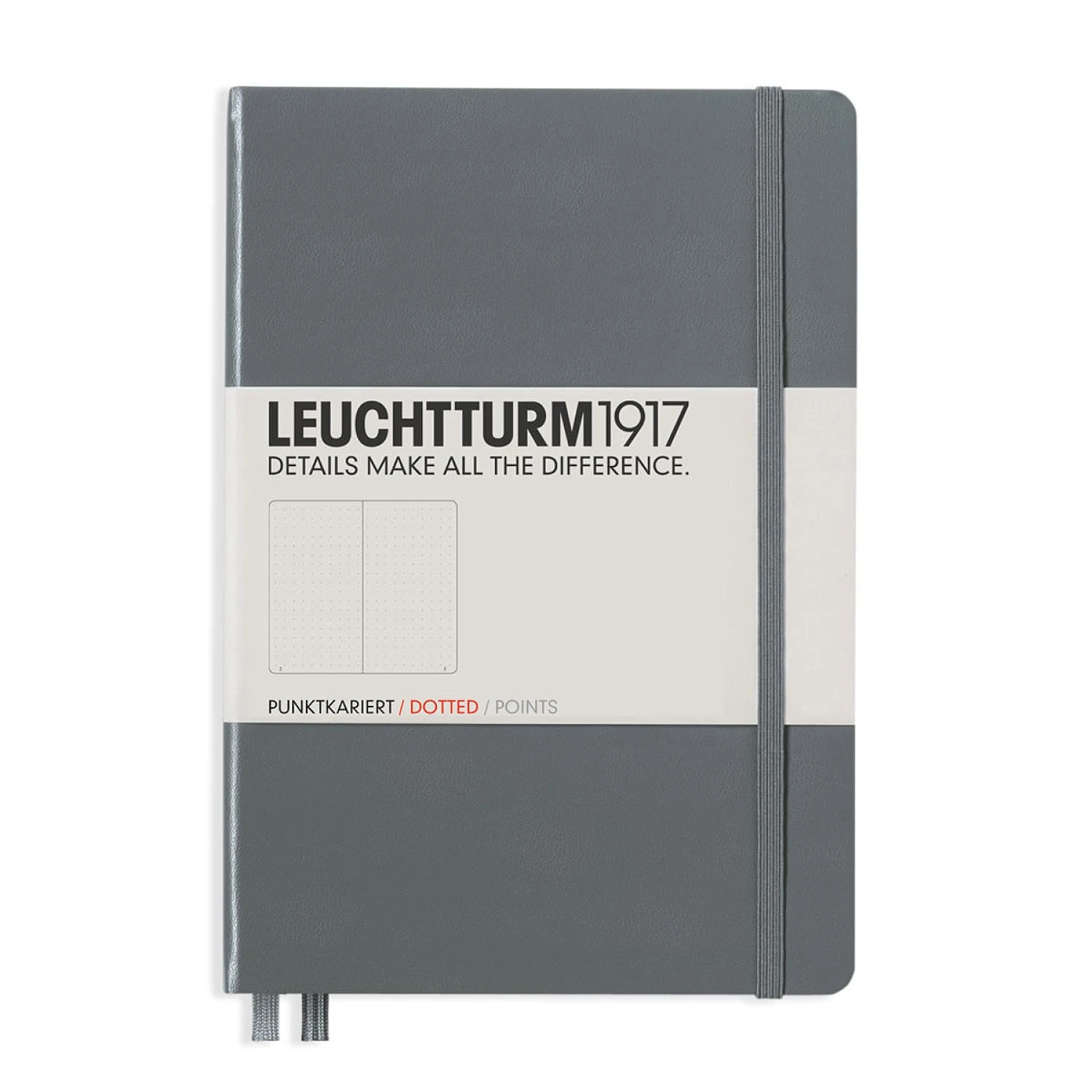 Leuchtturm 1917 Hardcover Dot Grid Notebook In Anthracite - A5 1 Leuchtturm 1917 Hardcover Dot Grid Notebook In Anthracite - A5