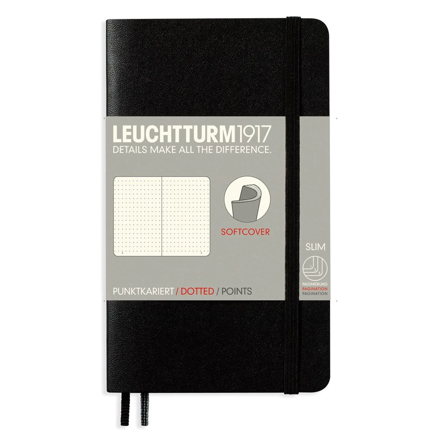 Leuchtturm 1917 Pocket Softcover Notebook In Black In Dot Grid - A6 1 Leuchtturm 1917 Pocket Softcover Notebook In Black In Dot Grid - A6
