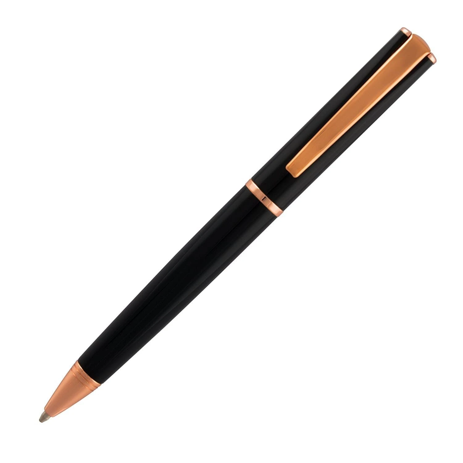Monteverde Impressa Ballpoint Pen In Black With Rose Gold Trim 1 Monteverde Impressa Ballpoint Pen In Black With Rose Gold Trim