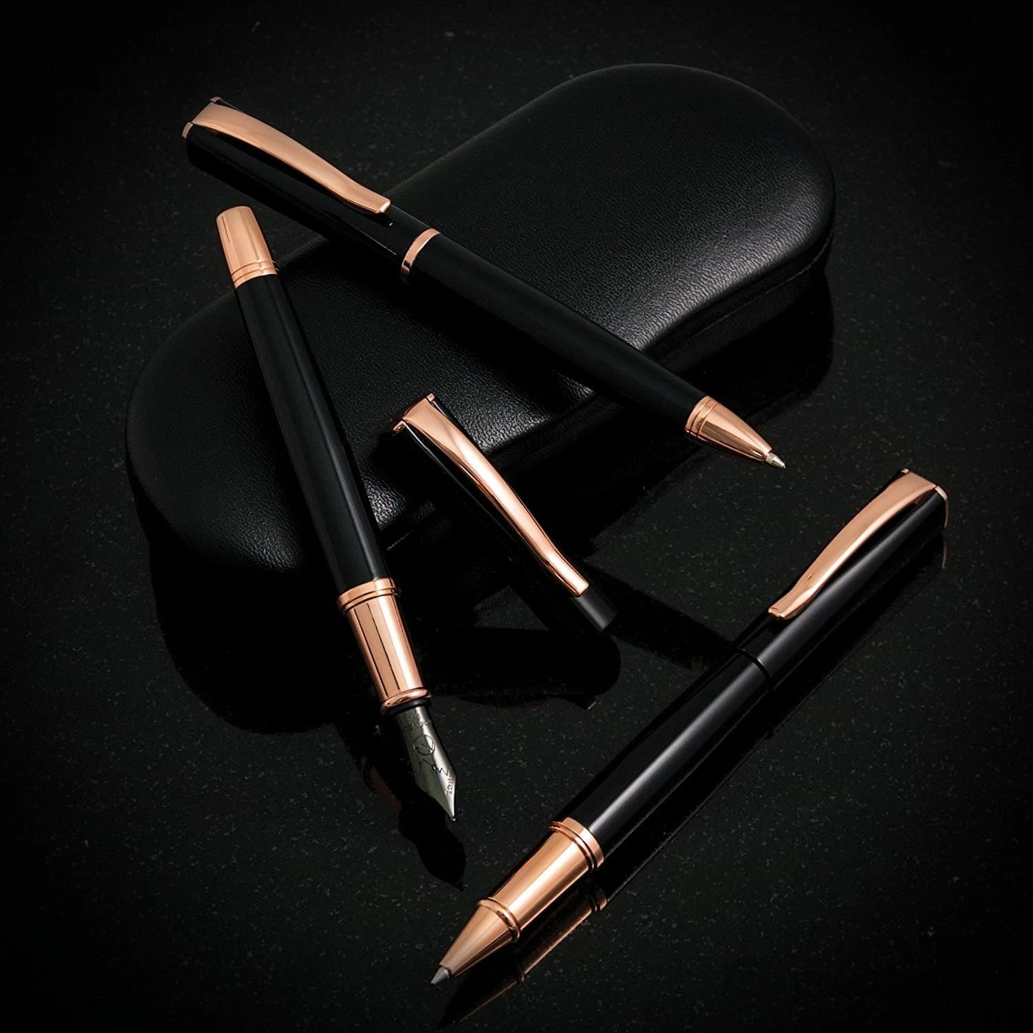 Monteverde Impressa Ballpoint Pen In Black With Rose Gold Trim 7 Monteverde Impressa Ballpoint Pen In Black With Rose Gold Trim - Image 7