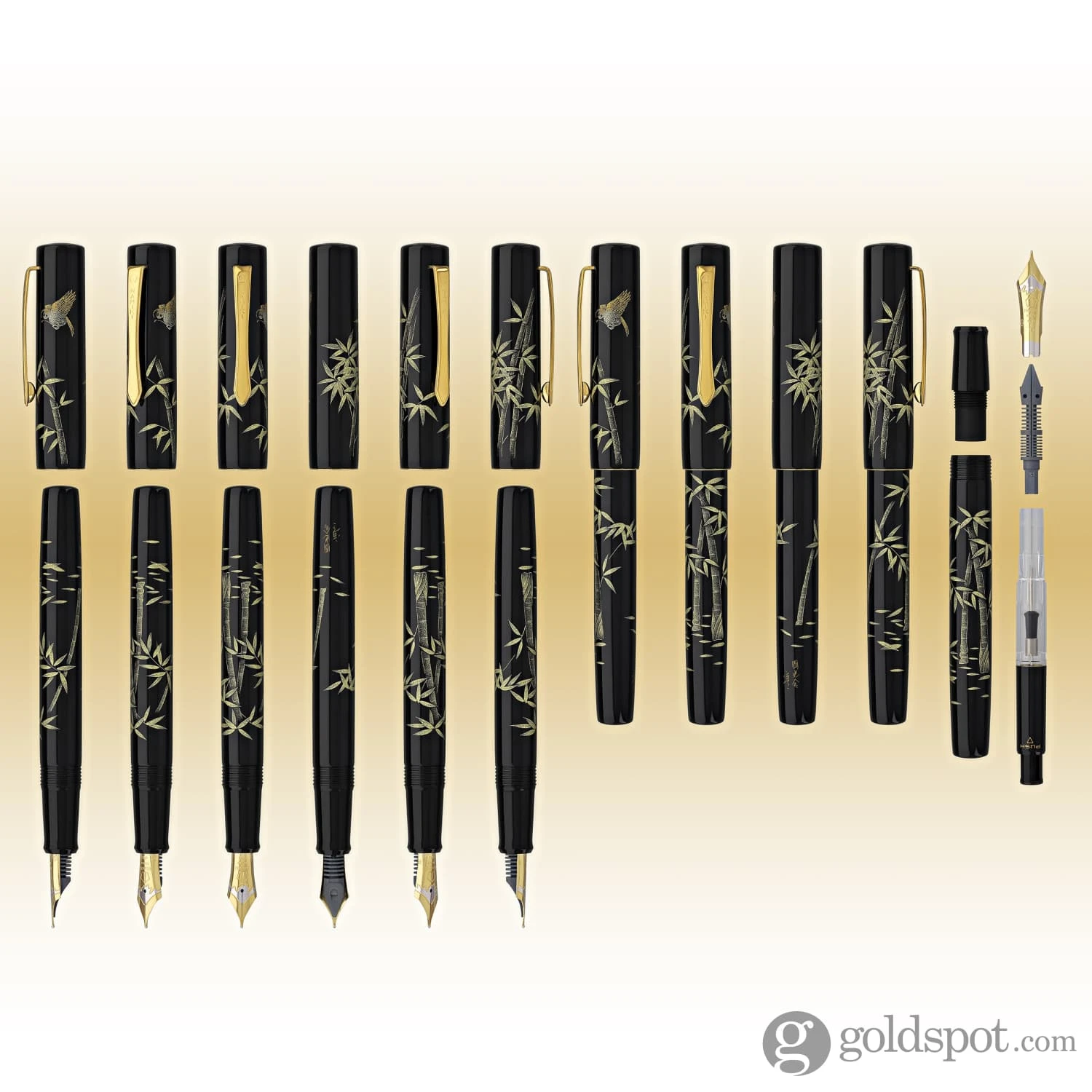 Namiki Chinkin Fountain Pen In Bamboo And Sparrow - 18K Gold 9 Namiki Chinkin Fountain Pen In Bamboo And Sparrow - 18K Gold - Image 9