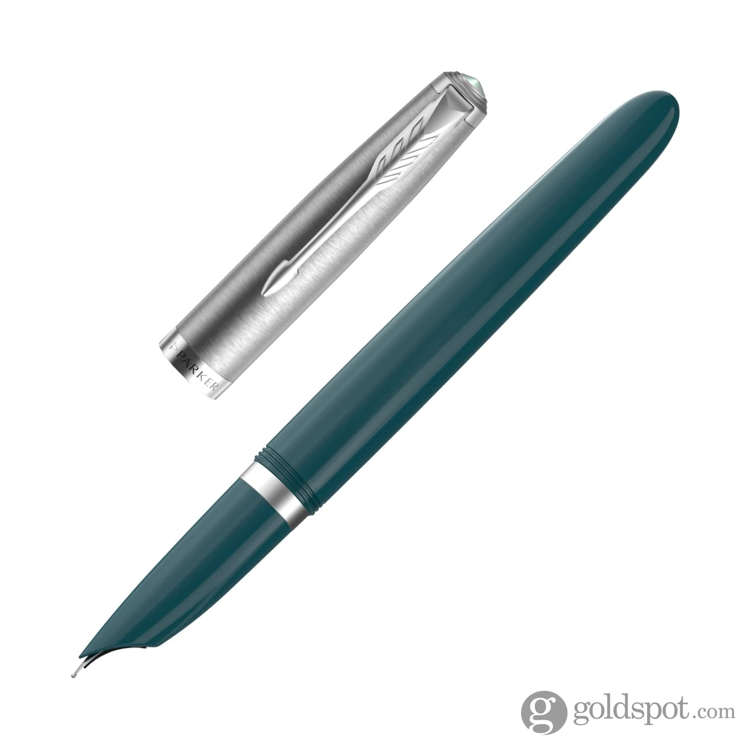 Parker 51 Fountain Pen In Teal Blue With Chrome Trim 3 Parker 51 Fountain Pen In Teal Blue With Chrome Trim - Image 3