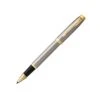 Parker IM Rollerball Pen In Brushed Metal With Gold Trim