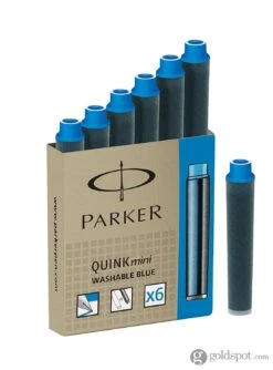 Parker Quink Mini Ink Cartridges In Washable Blue - Pack Of 6 -Stationery Hub Cheap Store parker quink mini ink cartridges in washable blue pack of 6 100