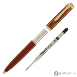 Pelikan Souveran K600 Ballpoint Pen In Tortoiseshell & Red With Gold Trim -Stationery Hub Cheap Store pelikan souveran k600 ballpoint pen in tortoiseshell red with gold trim 464