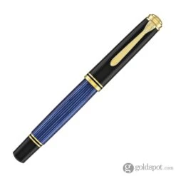 Pelikan Souveran R800 Rollerball Pen In Black & Blue With Gold Trim -Stationery Hub Cheap Store pelikan souveran r800 rollerball pen in black blue with gold trim 562